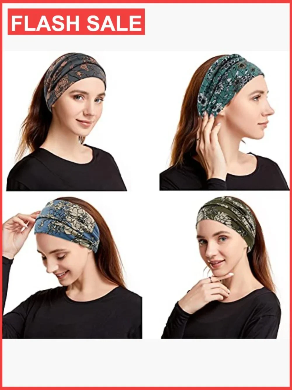 Wide Knotted Headband Yoga Workout Hair Accessories 4 Pack Boho